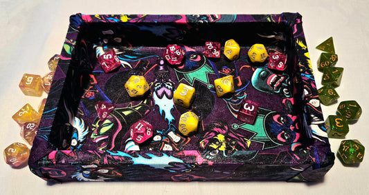 Dice Tray DnD Fabric Wrapped Dragon Villains