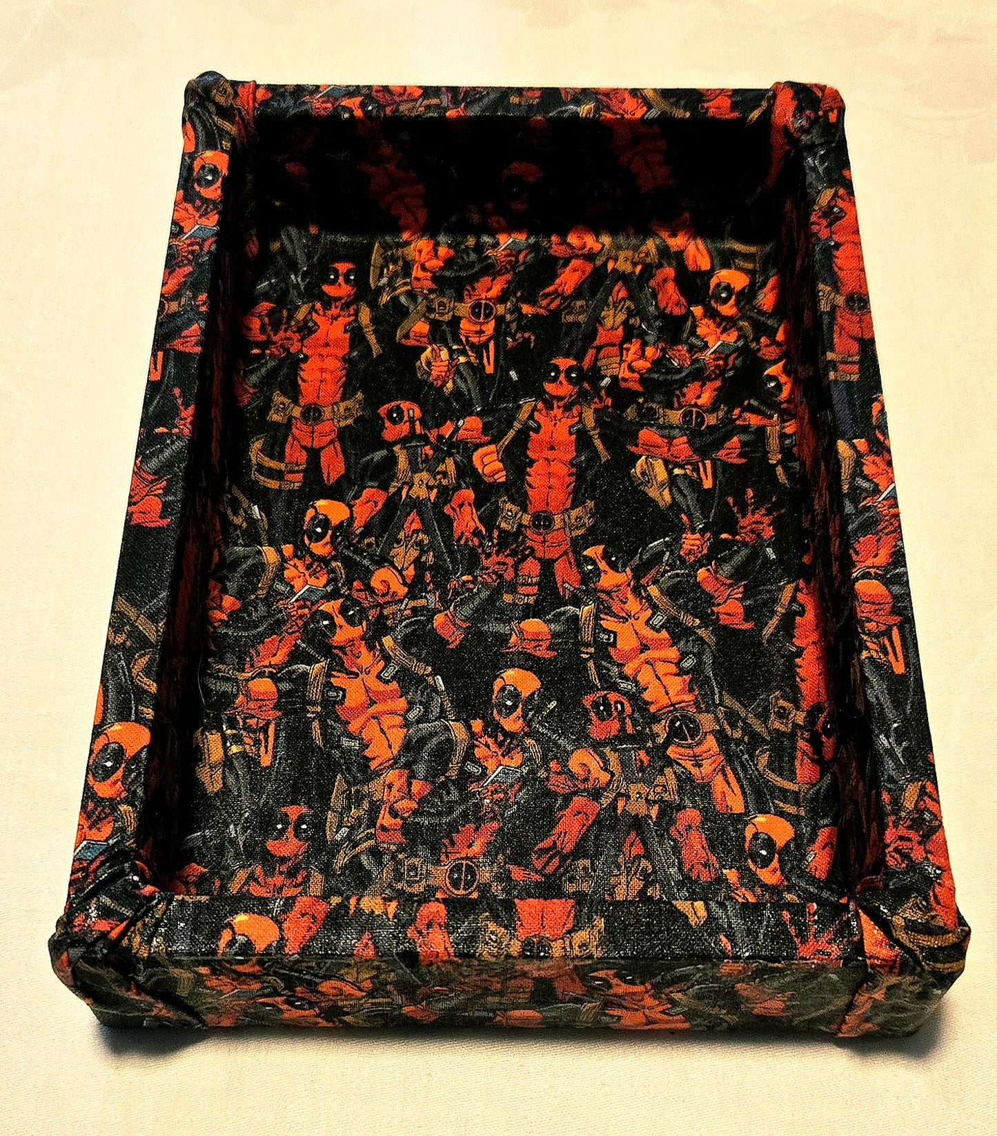 Dice Tray DnD Fabric Wrapped Deadpool