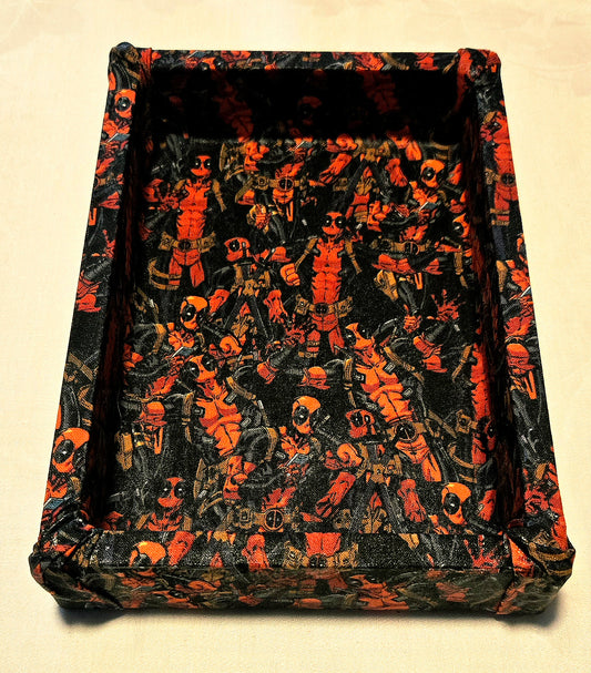 Dice Tray DnD Fabric Wrapped Deadpool